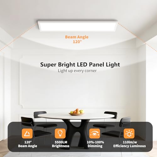 6Pack 1x4 LED Flat Panel Light Surface Mount Ceiling Fixture White (6 Count)