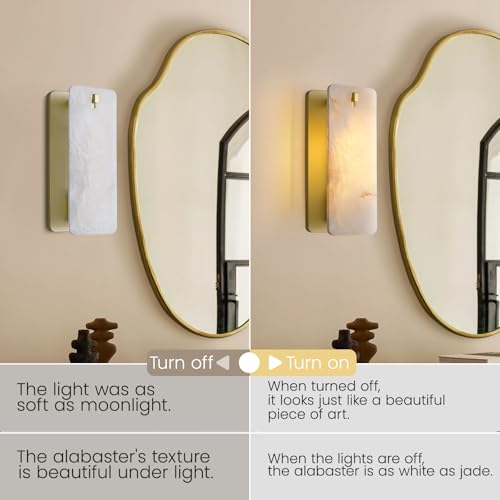 12 Inch Alabaster Wall Sconce
