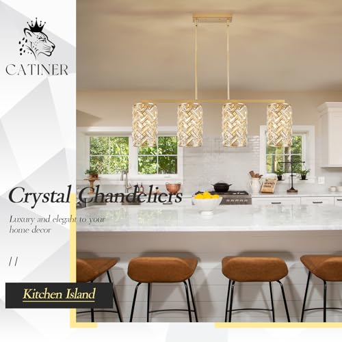 40" Gold Crystal Linear Chandelier (4 Count)