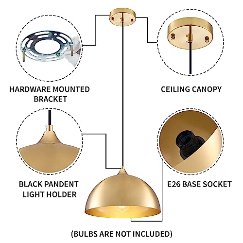Gold Electroplated Industrial Pendant Light 11.8inches 2 Packs (2 Count)