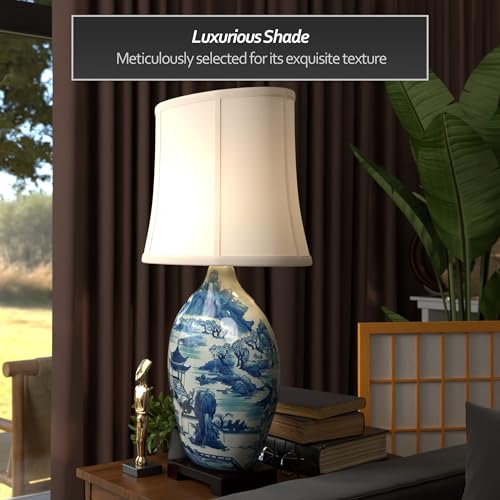 32" Blue and White Ming Landscape Vase Lamp