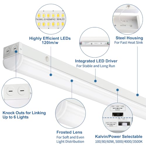 8FT LED Linear Light Fixture 4 Pack (4 Count)