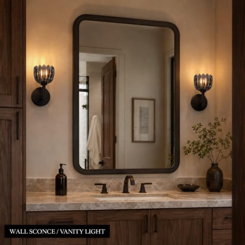 Dark Grey Tulip Glass Lamp Shades Set of 2 (2 Count)