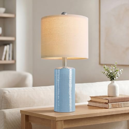 Small Table Lamps Set of 2 for Living Room 20.25" Blue Lamps Bedside Lamps (2 Count)