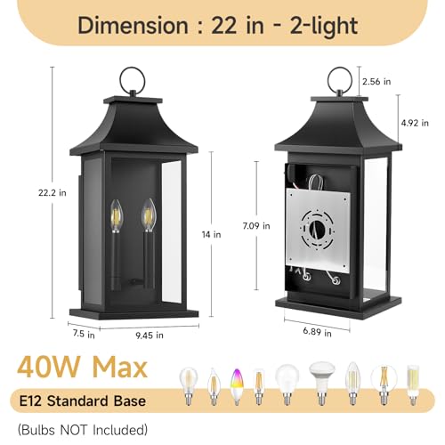 1 Pack 22" Large Outdoor Wall Lights