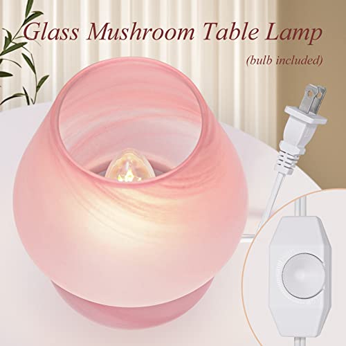 Mushroom Lamp Cute Table Lamp for Bedroom Nightstand Soft Light Pink