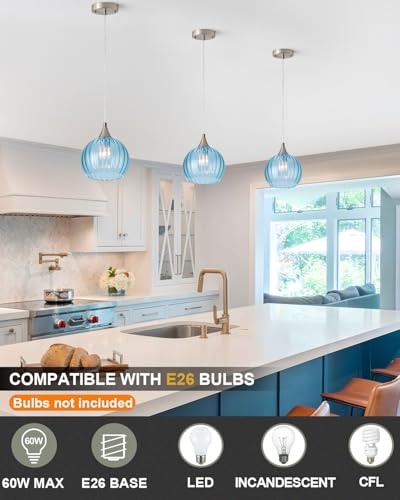 Brushed Nickel Pendant Lights Kitchen Island (2 Count)