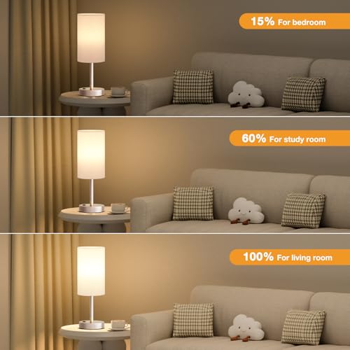 17.4" Antique White Lamp for Bedroom