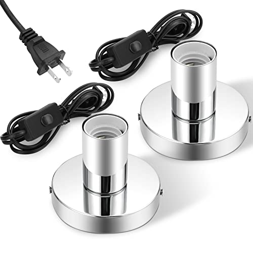 2 Pcs Lamp Base E26 E27 Socket with 6 Ft Cord