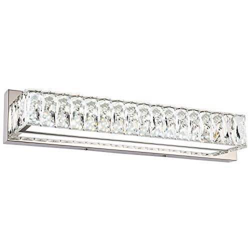 Crystal Bathroom Light Fixtures Over Mirror