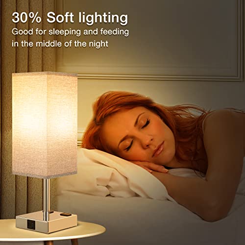 Light Grey Touch Lamps Set for Bedroom (2 Count)