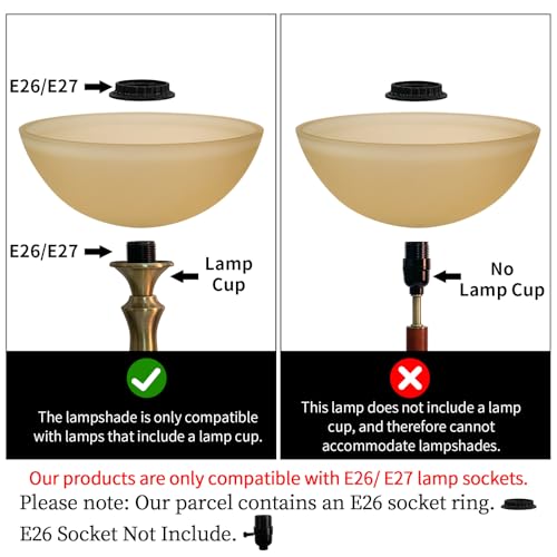Glass Lamp Shade Replacement for Torchiere Floor Lamps