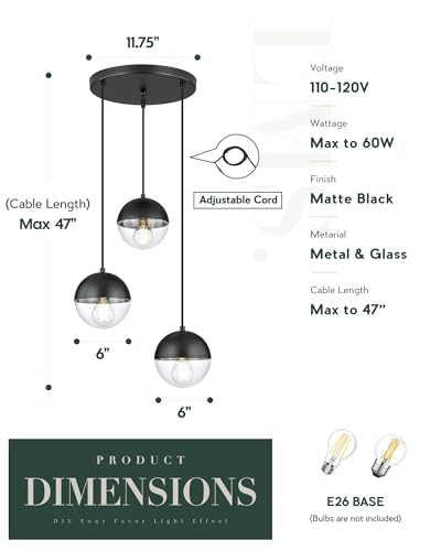 Modern 3 Light Cluster Pendant Lights (3 Count)