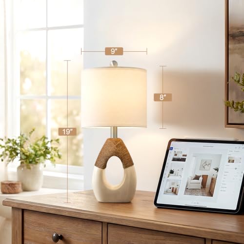 19'' Boho Small Table Lamps Set of 2 for Bedroom (2 Count)
