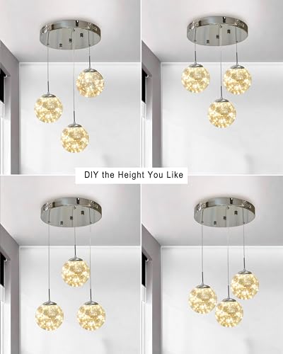 Pendant Lights Modern Crystal Chandeliers Hanging Light Fixture for Kitchen Island Sphere Pendant Light (127 Count)
