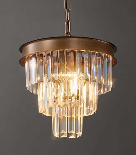 Small Vintage Crystal Pendant Light