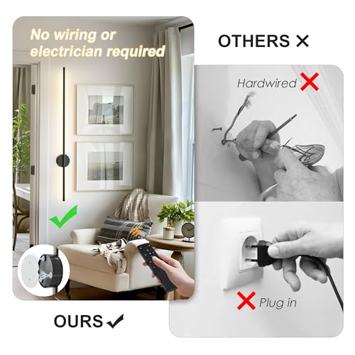 Battery Operated Modern Wall Sconce Set of Two