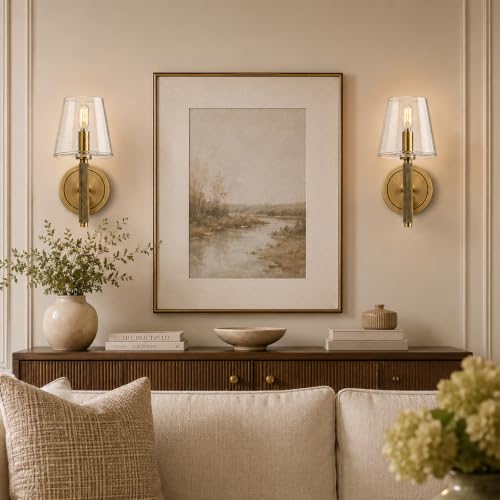 12" Knurled Brass Wall Sconces Set of 2 (2 Count)