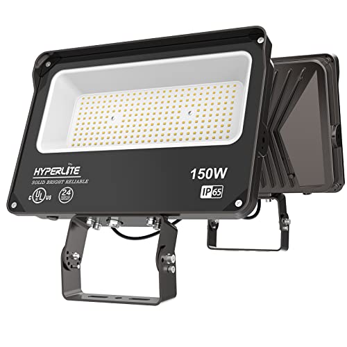 LED Flood Light 150W 2 Pack 18000LM 5000K Daylight IP65 Waterproof Outdoor Floodlights UL Certified for Court (2 Count)