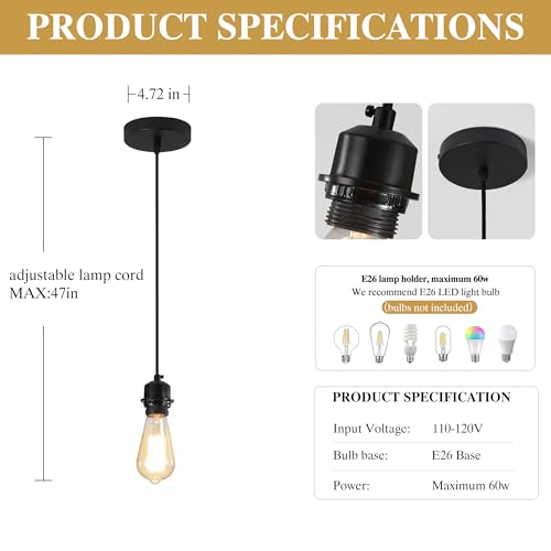 2 Pack Pendant Light Kit