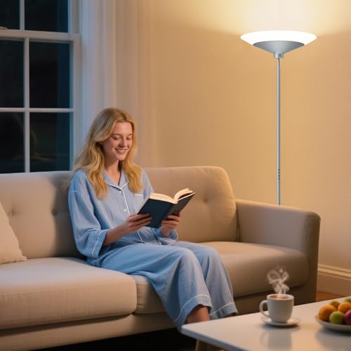 Silver Torchiere Floor Lamp