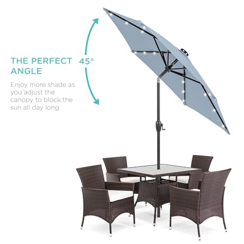 7.5ft Solar Umbrella LED Lighted Patio Umbrella