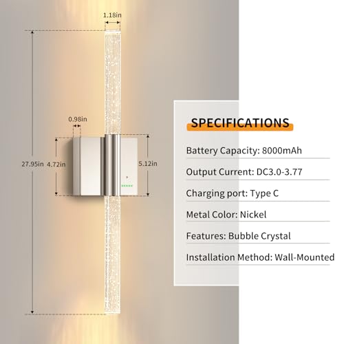 Battery Operated Wireless Wall Sconces (2 Count)