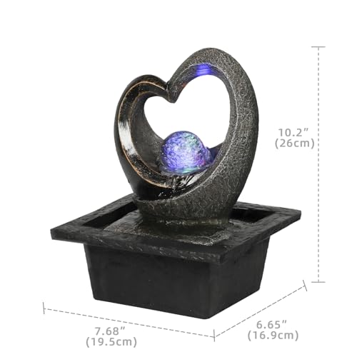 Tabletop LED Light Meditation Indoor Waterfall Fountain