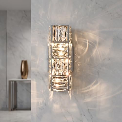 12 Inch Crystal Wall Sconce Chrome Wall Sconces Wall Lighting