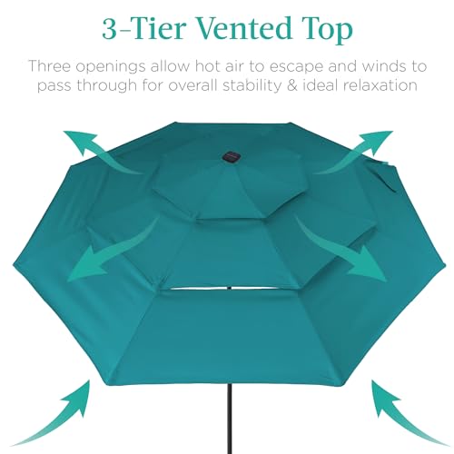 10ft 3 Tier Solar Patio Umbrella