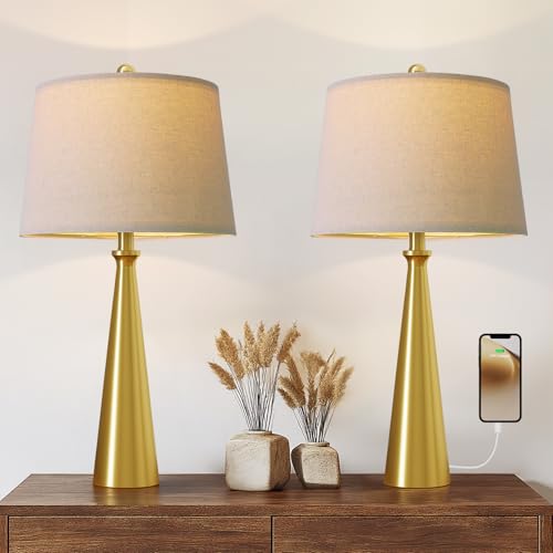 25.75" Modern Table Lamp for Bedroom Set of 2 (2 Count)
