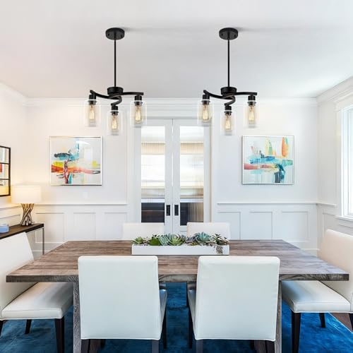 3 Light Modern Farmhouse Chandelier for Dining Room Light Fixtures