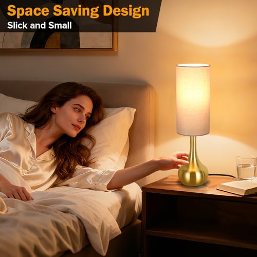 Touch Gold Table Lamp for Nightstand