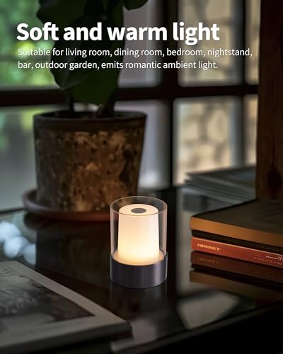 4" Black Cordless Table Lamp Set of 2 (2 Count)
