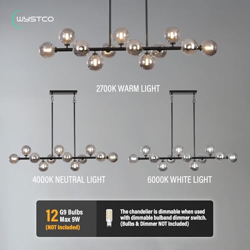 50 Inch Large Glass Globe Sputnik Chandelier