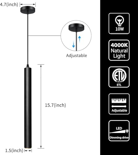 Modern Pendant Lights 4000K LED Dimmable Pendant Light Fixtures Pendant Lighting for Kitchen Island