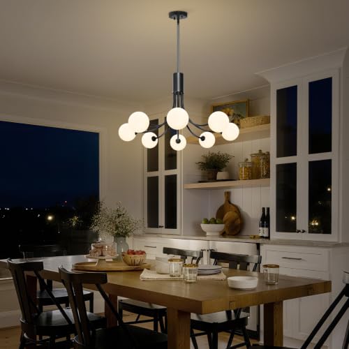 8 Light Mid Century Chandelier Sputnik Globe Light Fixture for Dining Room