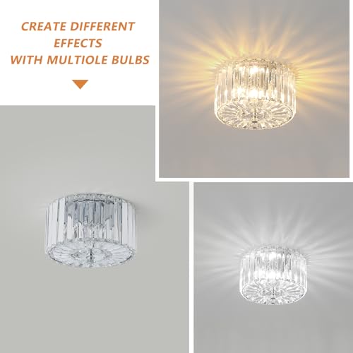 2 Light Chrome Crystal Ceiling Light