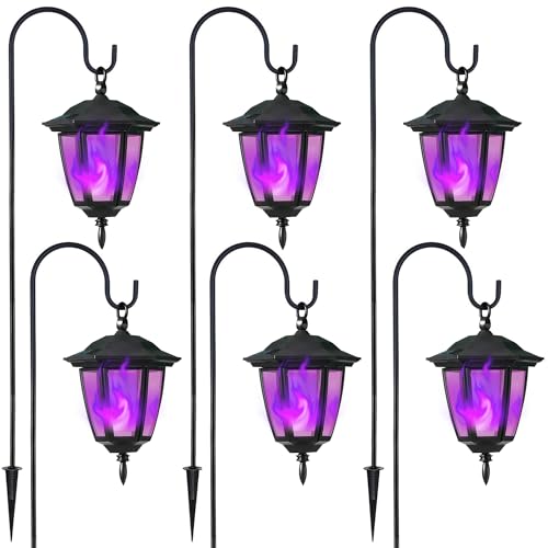 6 Pack Solar Halloween Flame Hanging Lights Outdoor (6 Count)