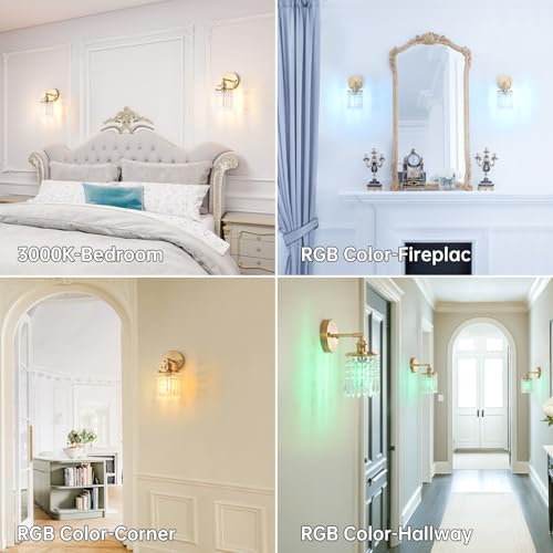Crystal Battery Operated Wall Sconce