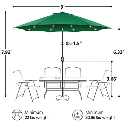 Patio Umbrella with Solar Lights