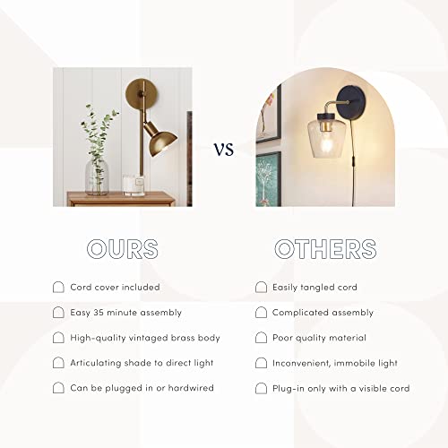 Tamlin Vintage Brass Wall Light Fixture