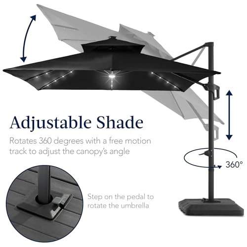 12x12ft LED Cantilever Patio Umbrella w