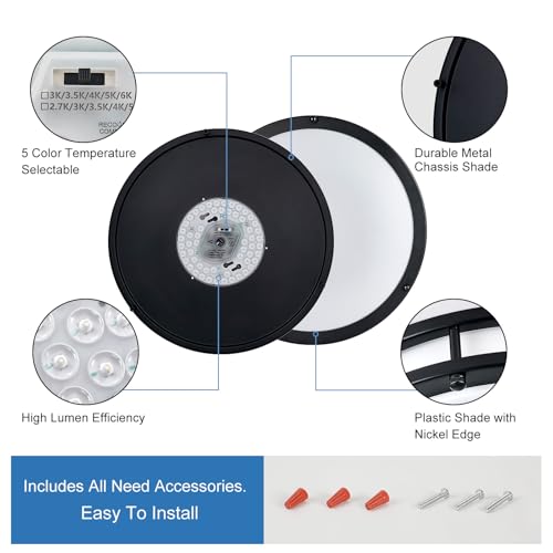 DLLT 2Pack Flush Mount LED Ceiling Light