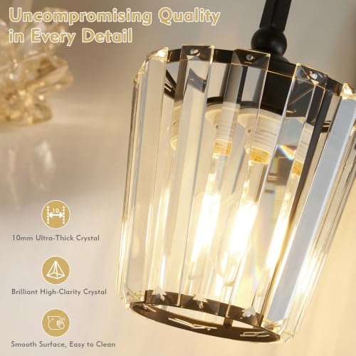 Modern Bathroom Light Fixtures (Matte Black / 3 Light)