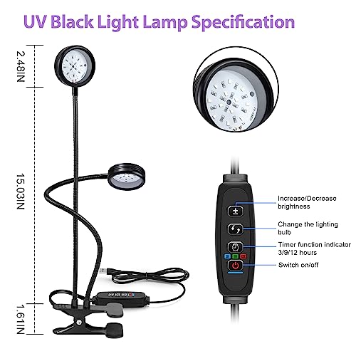 10W USB UV Black Light Dual