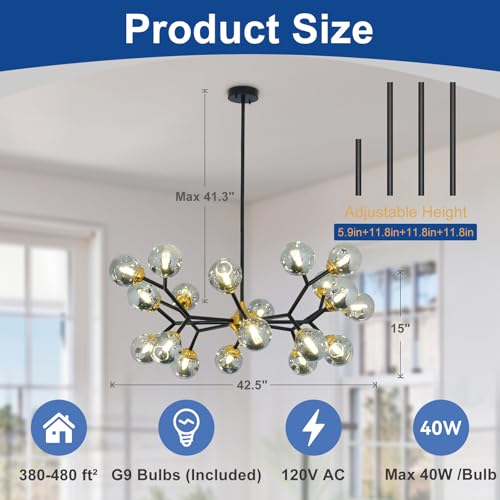 Glass Globe Sputnik Chandelier