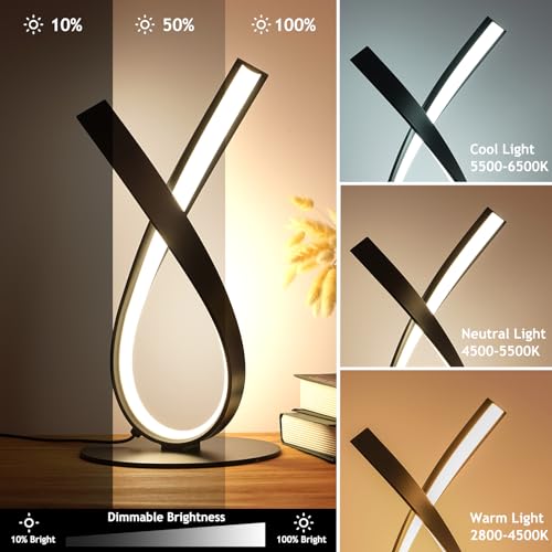 Black Spiral LED Table Lamp