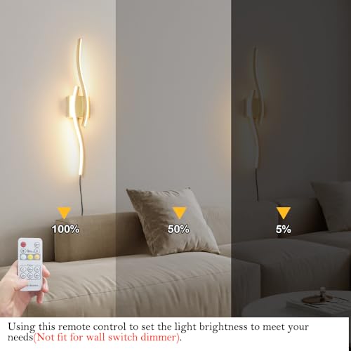 Modern Gold Plug in Wall Sconce Set of 2 (2 Count)