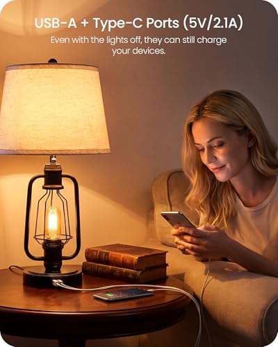Farmhouse Table Lamps Set of 2 (2 Count)